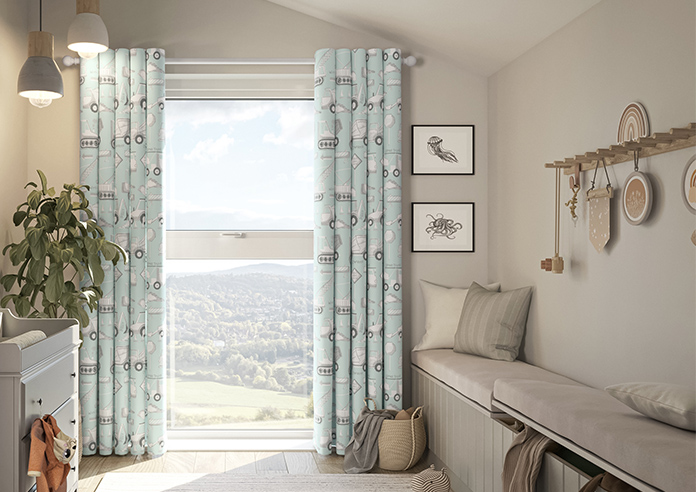 Tinker Town, Seafoam - Made to Measure Curtains - Image 3